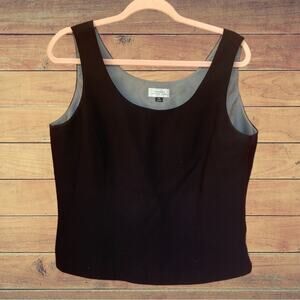 Tahari black tank blouse for workwear suits